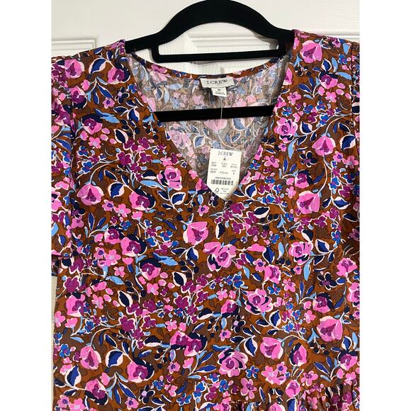 NWT J. Crew Women 8 Flutter Sleeve Tiered Midi Dress Floral Whimsical Cottage - Picture 7 of 13